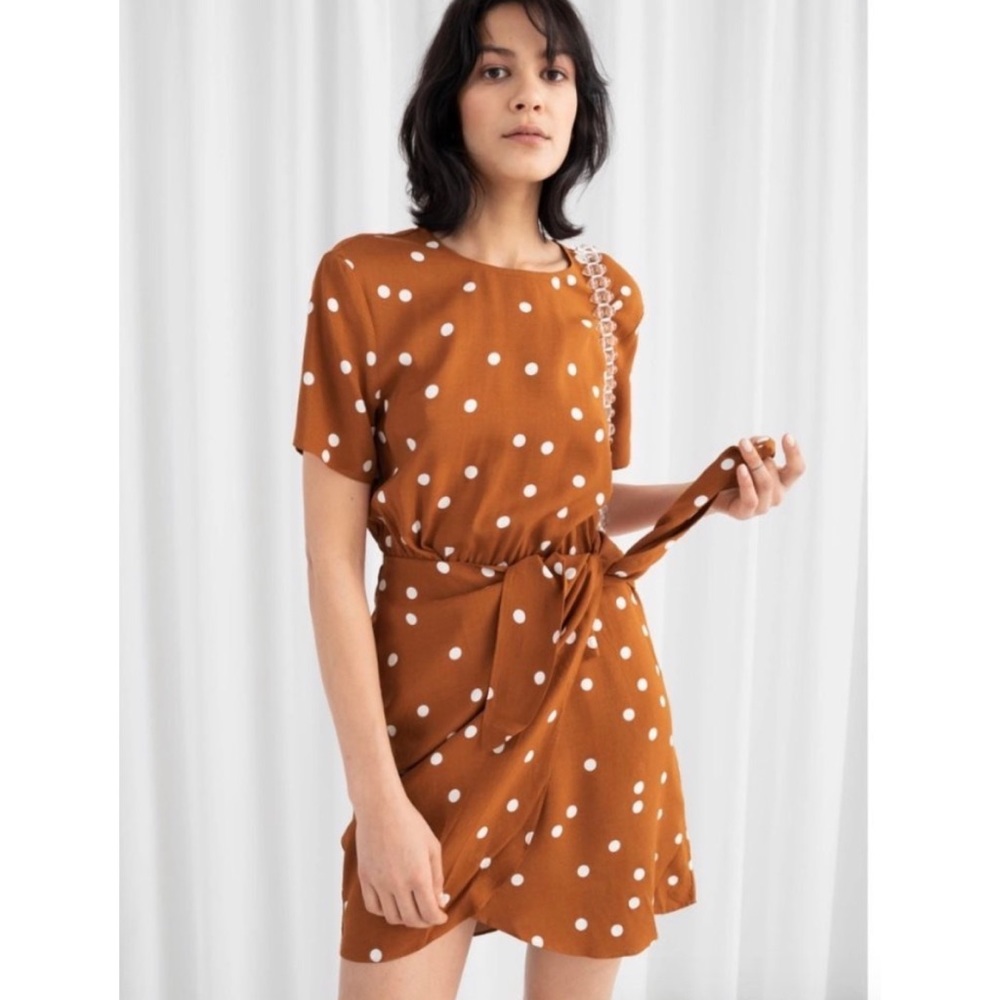 & Other stories Rust Tie Me Up Wrap Dress